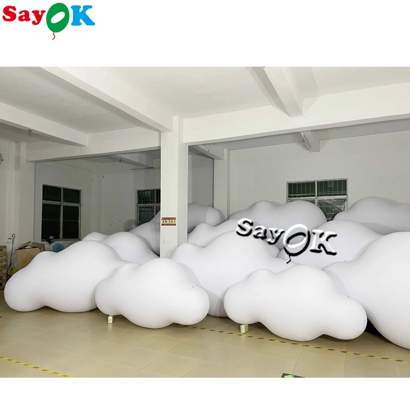 2m PVC Lighting Decorative Balloons LED Inflatable Clouds for Wedding Party Stage