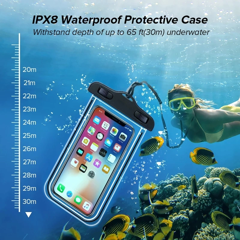 Amazon Hot Selling Waterproof Phone Pouch Drift Diving Swimming Bag Underwater Dry Bag Case Cover for Phone