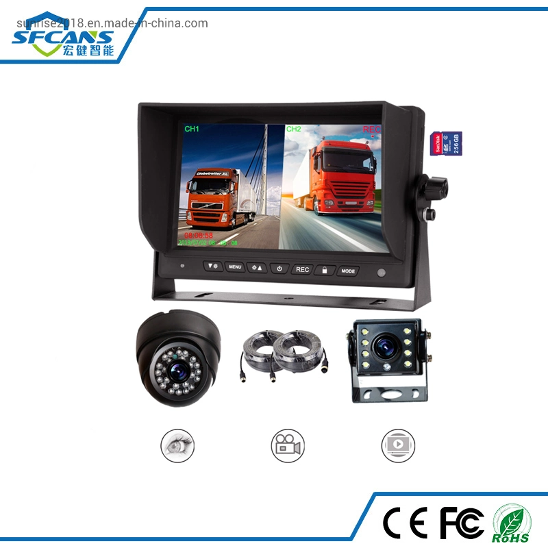 7" TFT LCD de pantalla HD Monitor de coche con cables de la cámara de marcha atrás con cables del sistema de estacionamiento