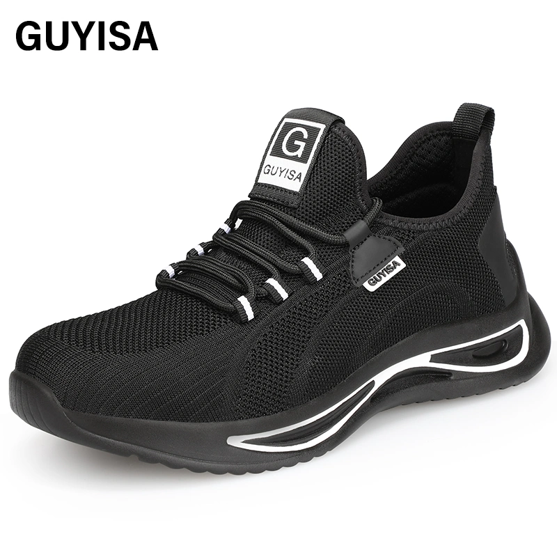 Guyisa страхования труда обувь Легкий воздухонепроницаемый дезодорант рабочие ботинки мужские спортивный обувь с резиновой нижней части