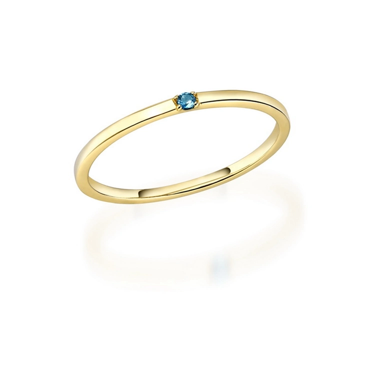 Exquisite 14K Pure Gold Jewelry Rings Minimalist Stacking Ring Set