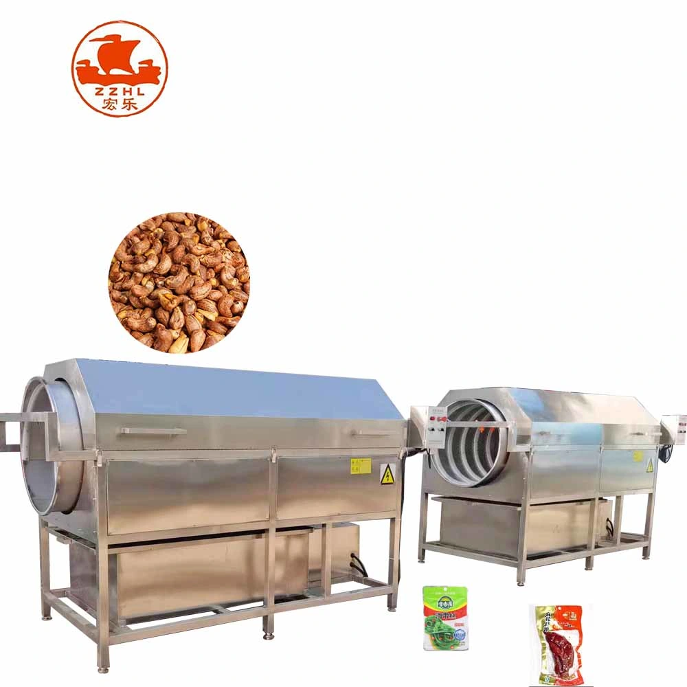 Agriculture Industrial Food Cashew Rotary Drum Washing Flexible Packaging Bag Cleaning Drying Machine