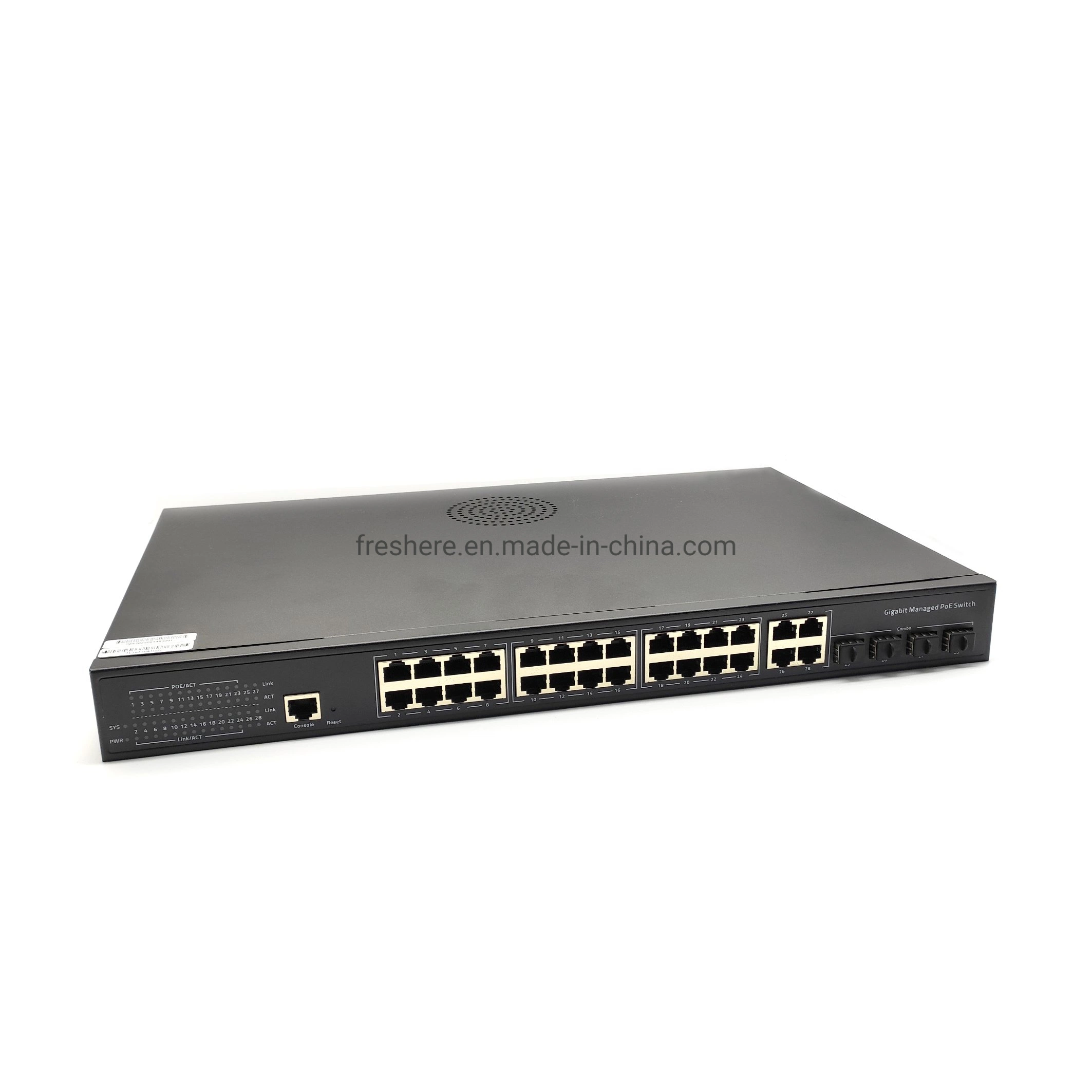 28-Port Gigabit Ethernet L2 Switch, 28 X 1GB SFP, with 4 X SFP Uplinks and 4 X 1g RJ45/SFP Combo Ports, Stackable Switch