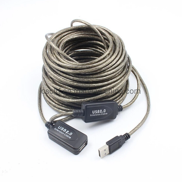 High Speed Power Cable 5m 10m 15m 20m USB 2,0 Repeater Active Extension Cable mit Signalverstärker-Chipsatz