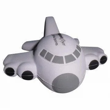 Wholesale Children Using White Airplane PU Foam Promotional Toys OEM Stress Ball