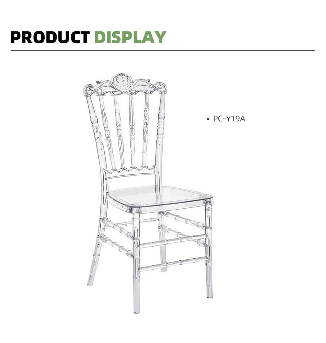 Hot Sale Garden Crystal Lawn Chair Wedding Event Party Transparent Acrylic Resin Clear Chiavari Banquet Chair