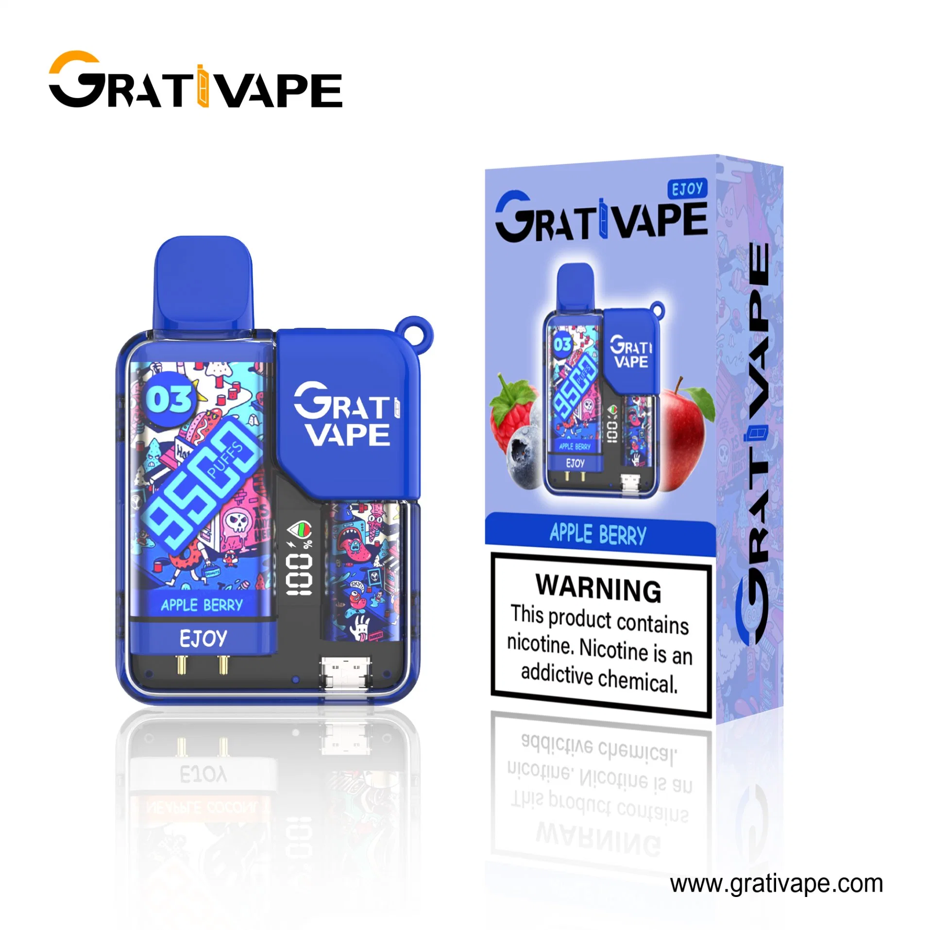 Grativape&Ejoy Wholesale/Supplier I Vape Best-Selling 9500 Puffs 5% Nicotine 18ml of E-Liquid Electronic Cigarette Disposable/Chargeable Vape