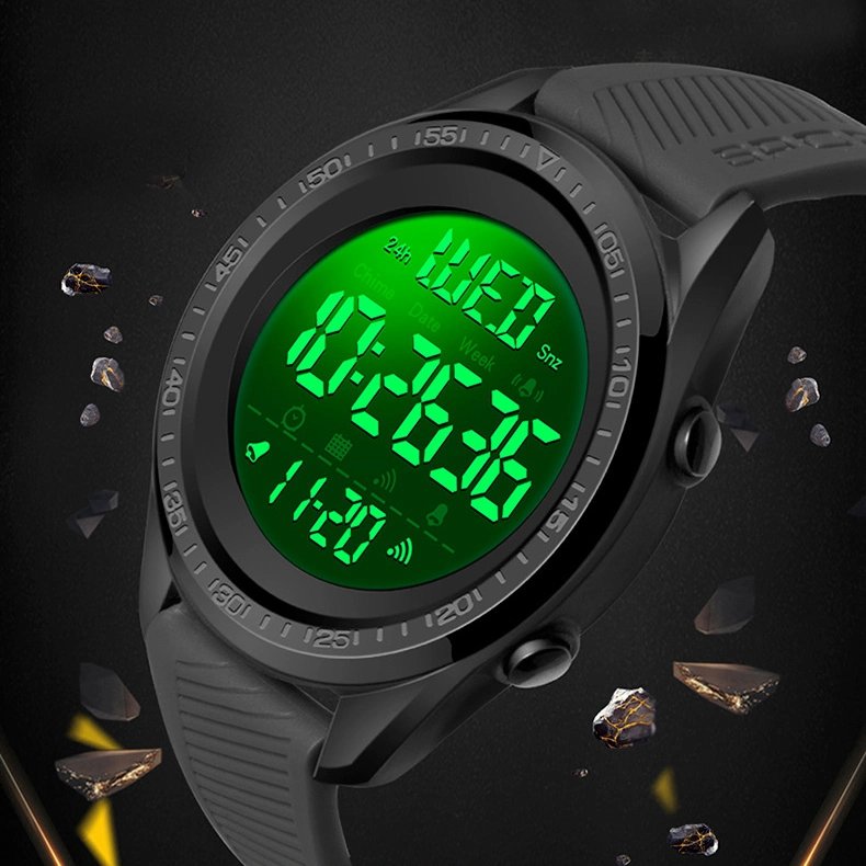 Simple Stop Watch Digital Waterproof Wrist Watch Sport Men