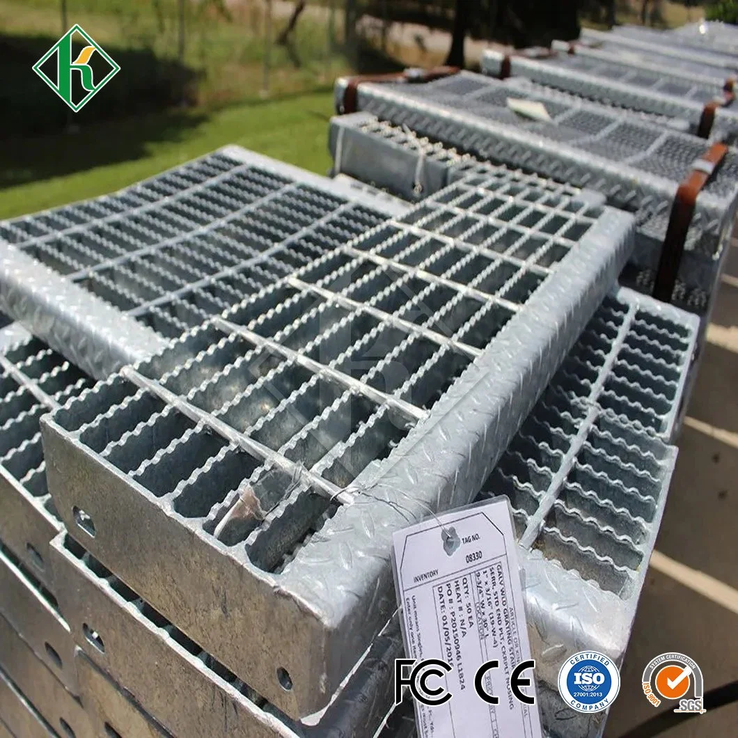 Kaiheng Industrial Stair Treads Manufacturing Galvanized Steel Grating Walkway Stair Tread China T1 Type Carbon Steel Stair Tread