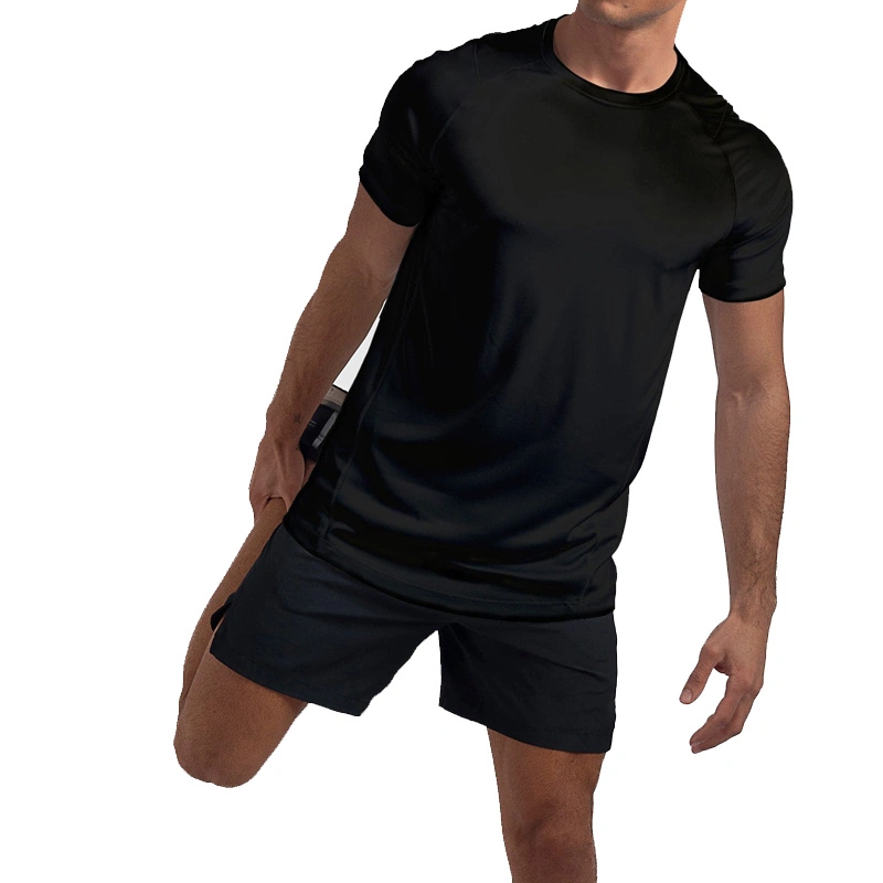 High quality/High cost performance Customizable Solid Color Round Neck Sports Short Sleeves for Men