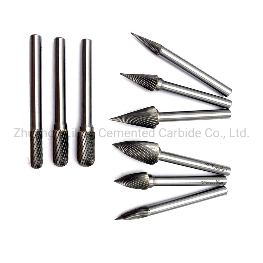 G0618m06 Carbide Burrs, Arc Pointed Nose Rotary Files, G Shape for Woodworking