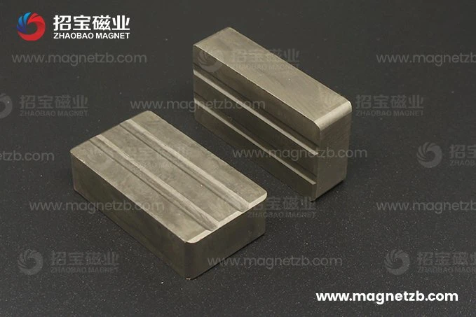 Rare Earth Permanent Manufacturer Strong Magnetic Material Customized Sintered Neodimio Neodymium NdFeB Zhaobao Block Grooved Magnet for Wind Turbines