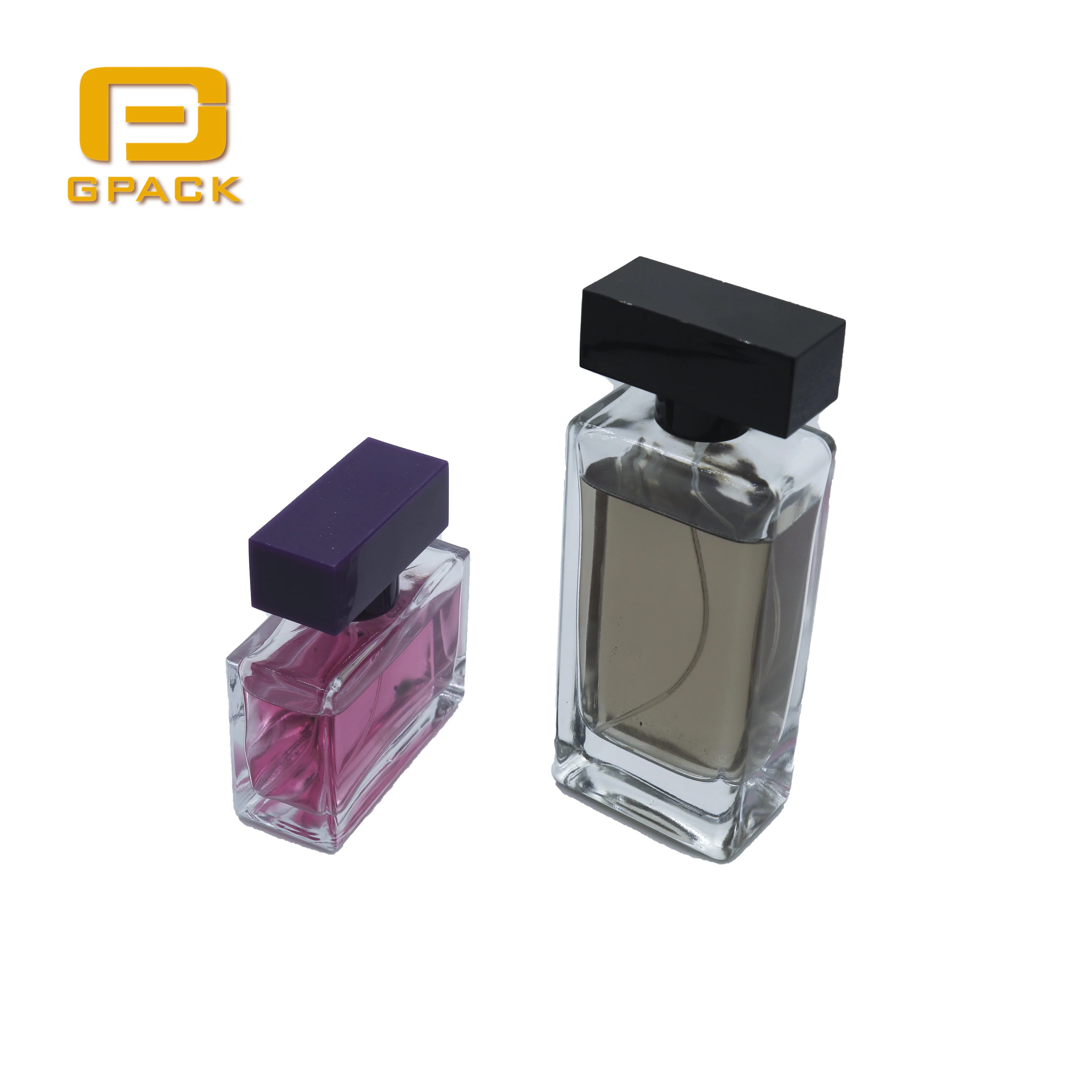 Square Rectangle Simple Style Popular Glass Perfume Bottle in 30ml 50ml 100ml