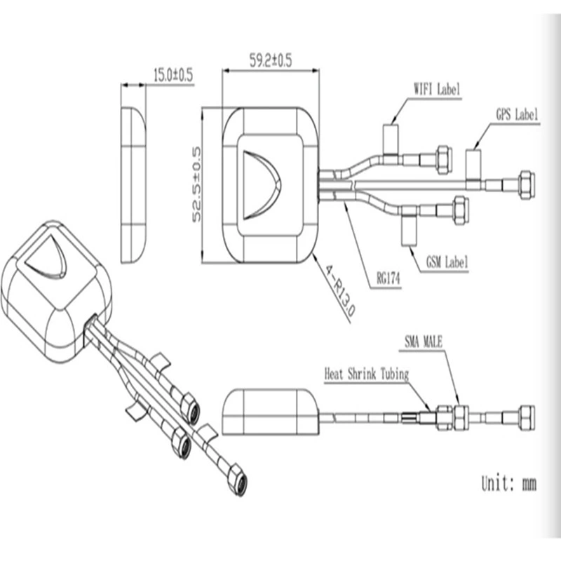 GPS+GSM+WiFi Antenna with Best Design