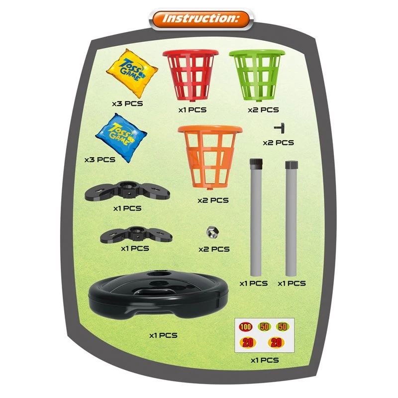 Vegetable Basket Bag Toss Toy Combination Set Kids Sports Playing Toys Fun Game Outdoor Sports Toss Game