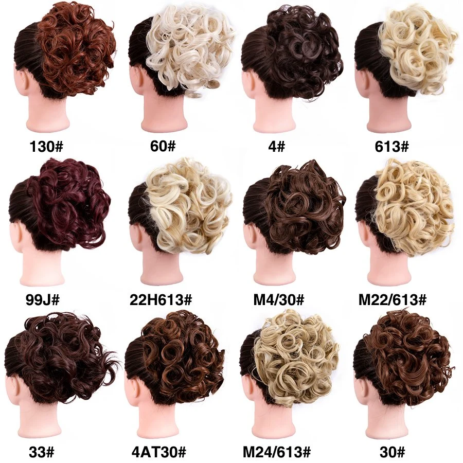 Pente grande encaixar na extensão de Cabelo encaracolado rabo-de-sintético pedaços de cabelos Chignon Mulheres Tampa Updo Extensão Hairpiece Hair Bun