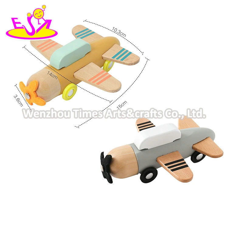 Hot Selling Educational Aircraft Model Beech Wooden Plane Toy for Kids W04A617