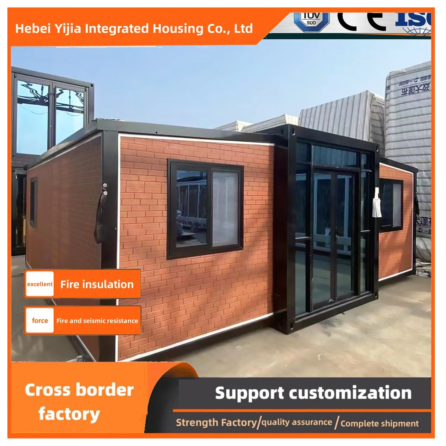 New Type of Steel Structure Container House Transportation Prefabricated House Activity Board House 40 Foot Folding House Expandable House