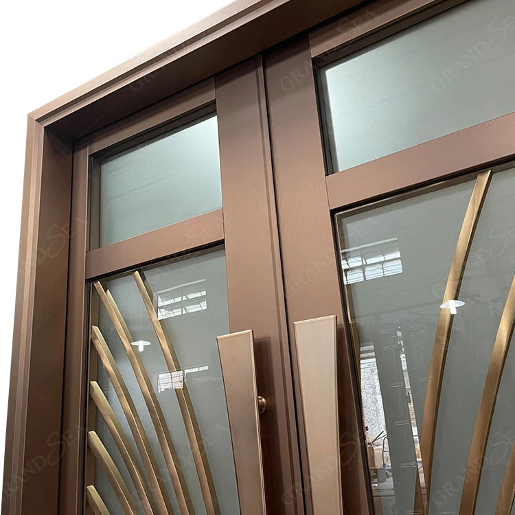 Manufacture Exterior Security Steel Metal Door with Glass Security Steel Door for Houses