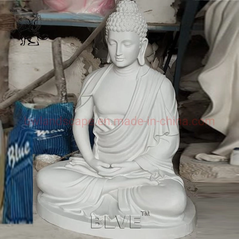 Religious Black Natural Stone Garden Buddha Statue Marble Life Size India Sitting Budha Sculpture