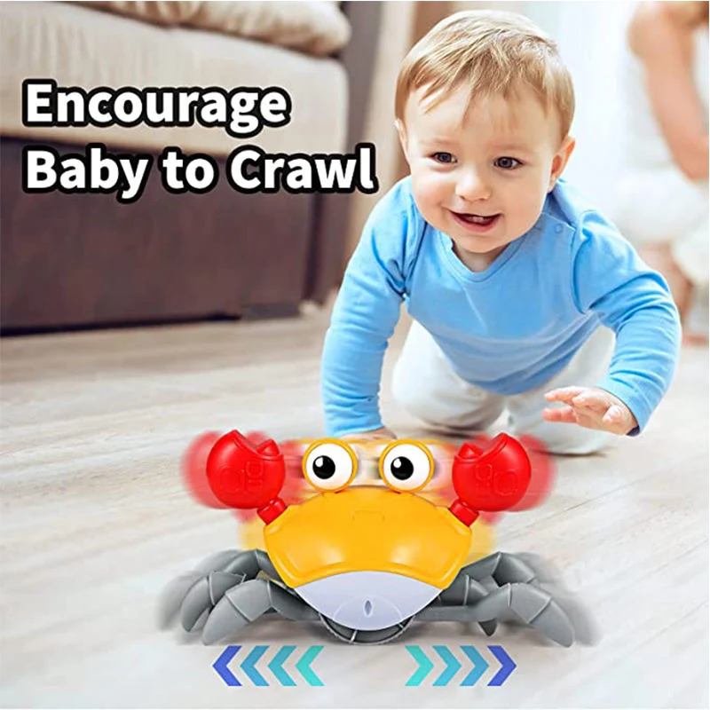 Jstar Top Seller Baby Bath Toys Crawling Crab Baby Toy С музыкой и светодиодами свет вверх по раннему образованию деятельности младенцы Детские игрушки