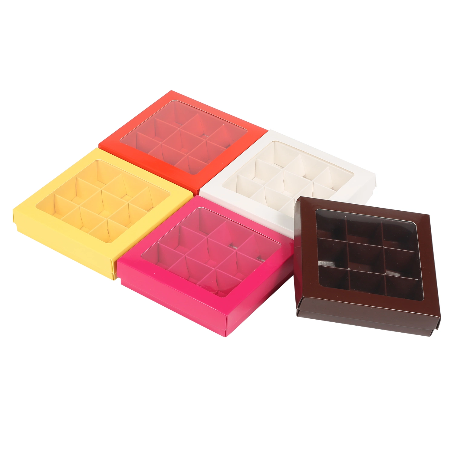 Hot Pink Sweet Candy Bag Custom Chocolate Box Wholesale Food Packaging Gift Box with Lid and Clear Window