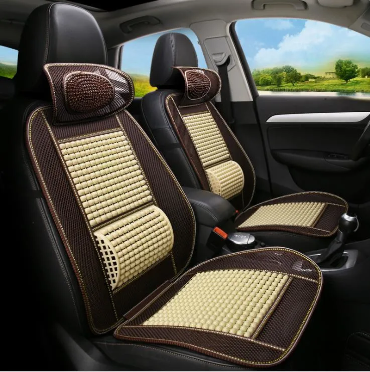 Summer Wood Bead Automobile Bamboo Slice Breathable Bead Single Piece Cushion Four Seasons Cool Cushion Sheet Massage