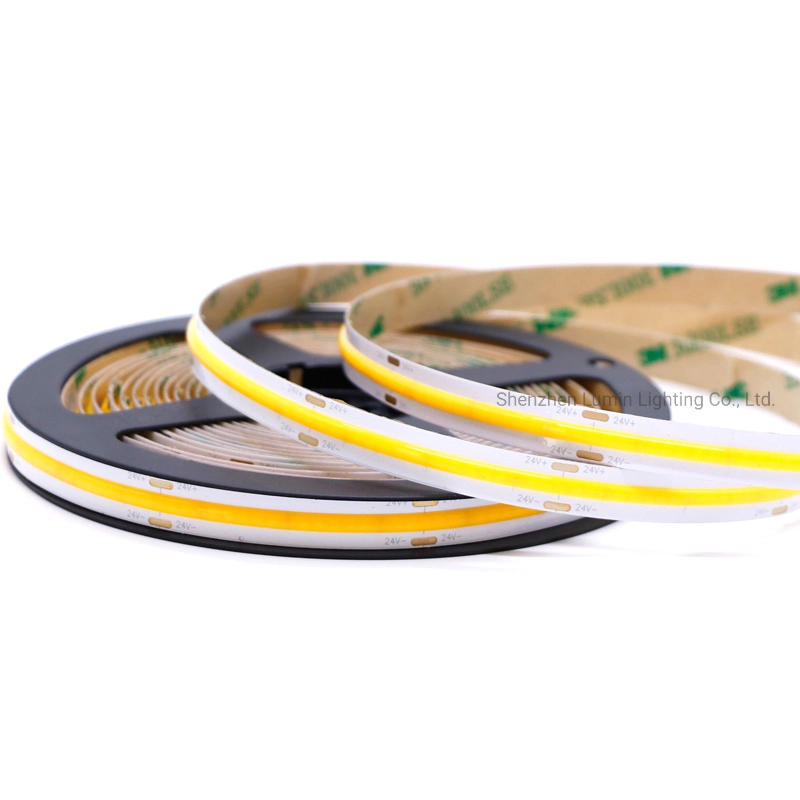 No hay punto de LED de alta densidad de 8mm de ancho FPCB TIRA DE LEDS DE 24V 12V/LED de 480 M DE TIRA DE LEDS de mazorca flexible