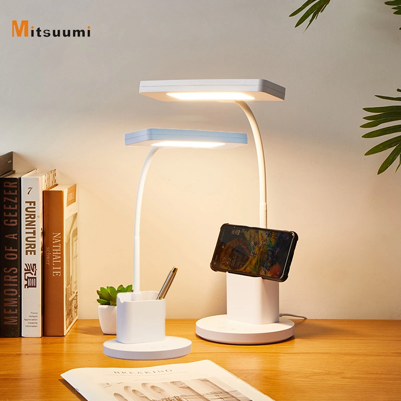Promotion lampe de table rechargeable à commutateur rotatif de bureau LED