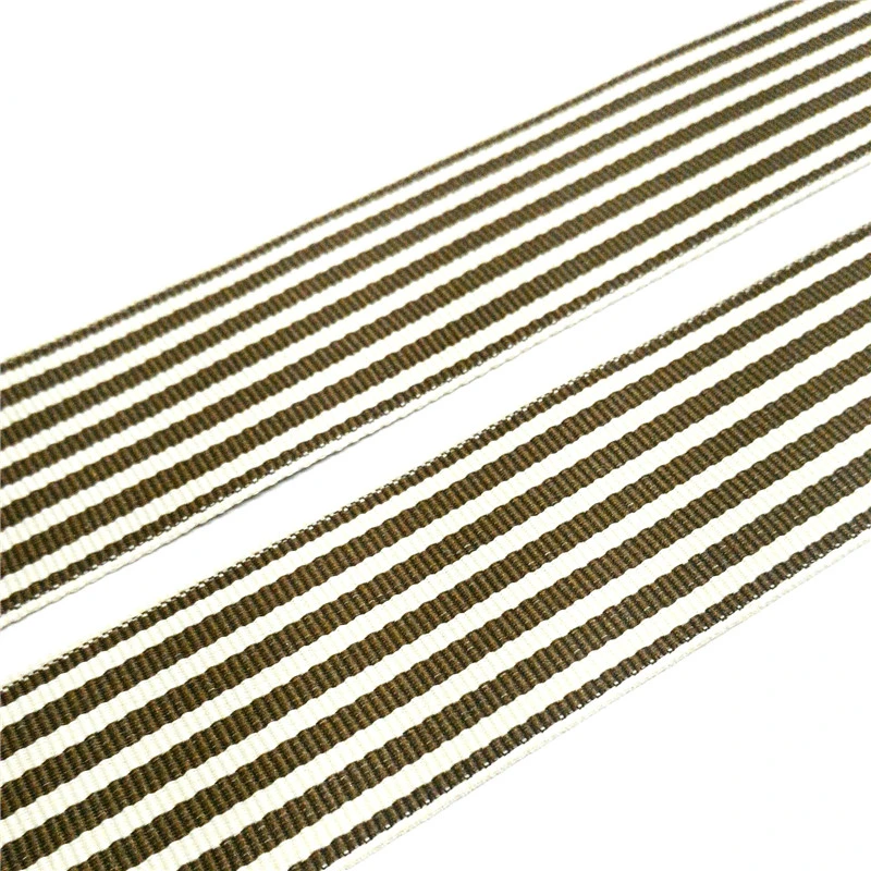 Custom Colorful Polyester Striped Double Face Taffeta Tricolor Woven Ribbon