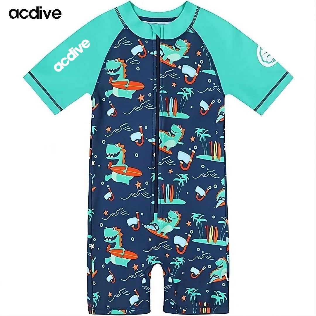 Acdive Kids Infant Quick Dry Anti-UV Sun Protective Swimming Floating One Piece Customized Swimsuit