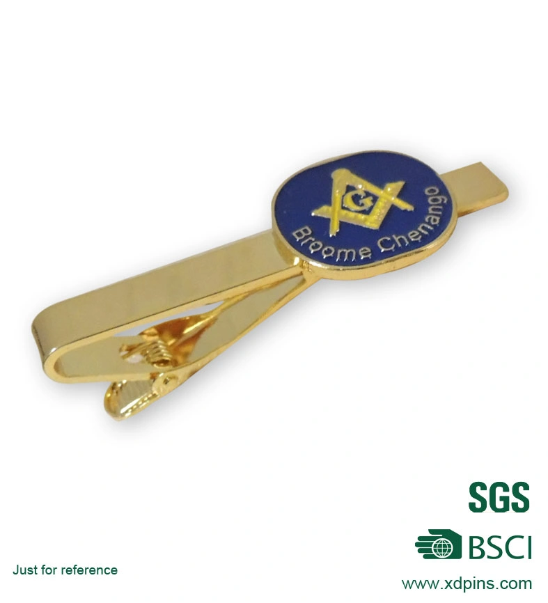 Customized Metal Tie Bar with Gold Logo