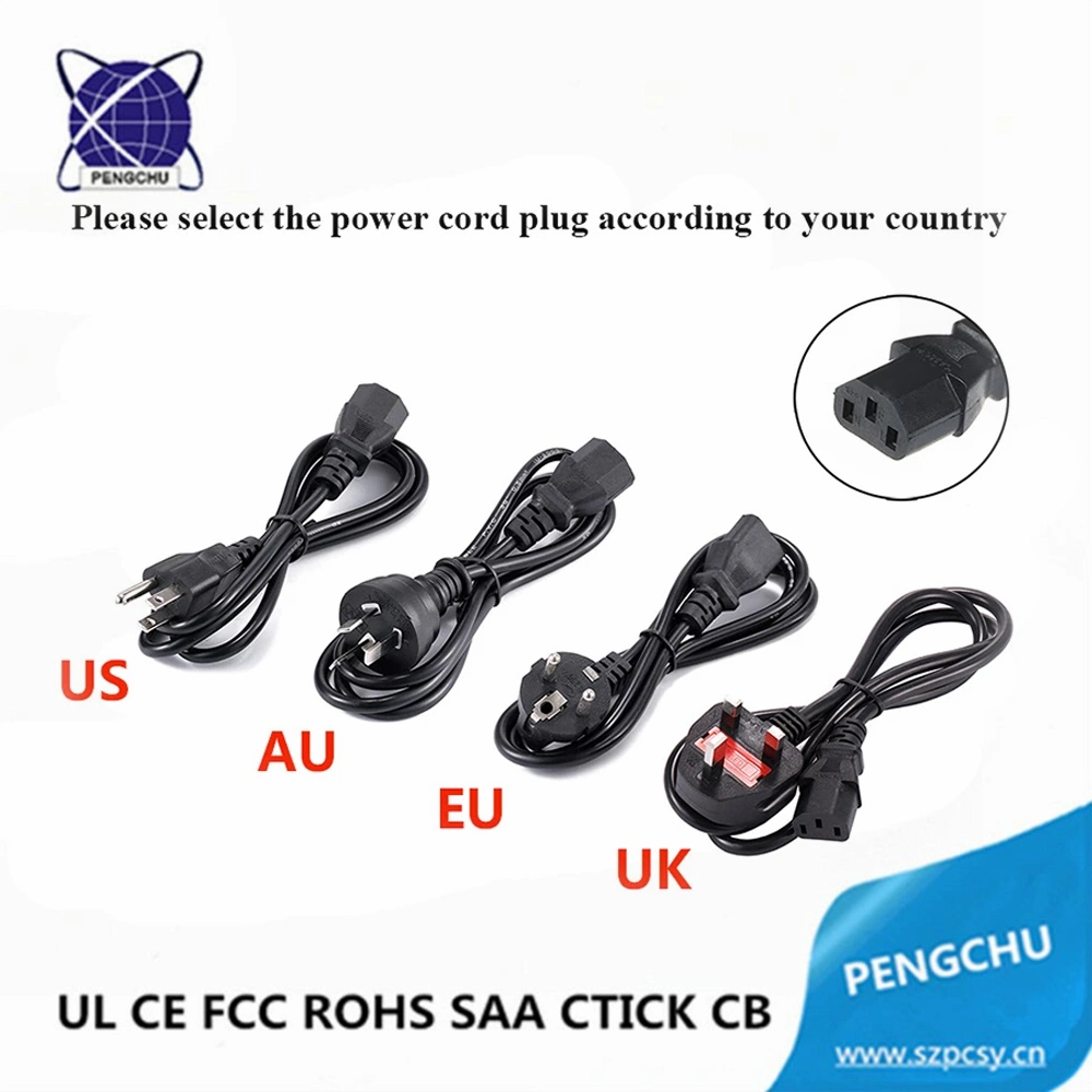 UL/VDE 1M 2M 3M 5M 14 16 18AWG 250V 2.5A 10A 15A Male to Female IEC 60320 C5 C7 C14 C13 Extension Cable AC Power Cord with UK EU AU US Schuko Swiss South Africa