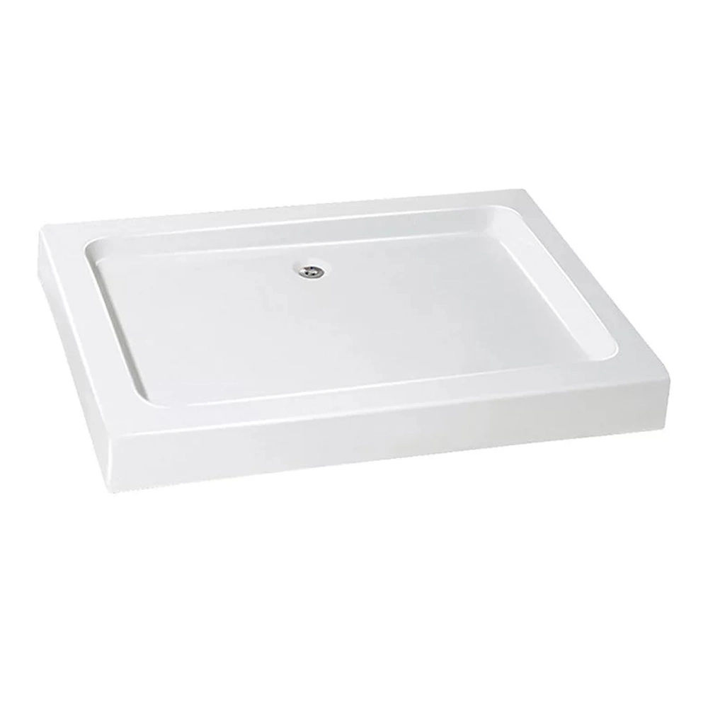 Rectangular Acrylic Shower Tray Base with Center Drain