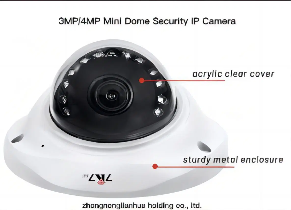 H. 265 4MP IP50 Dome Metal Enclosure Network Camera Suitable for Elevator