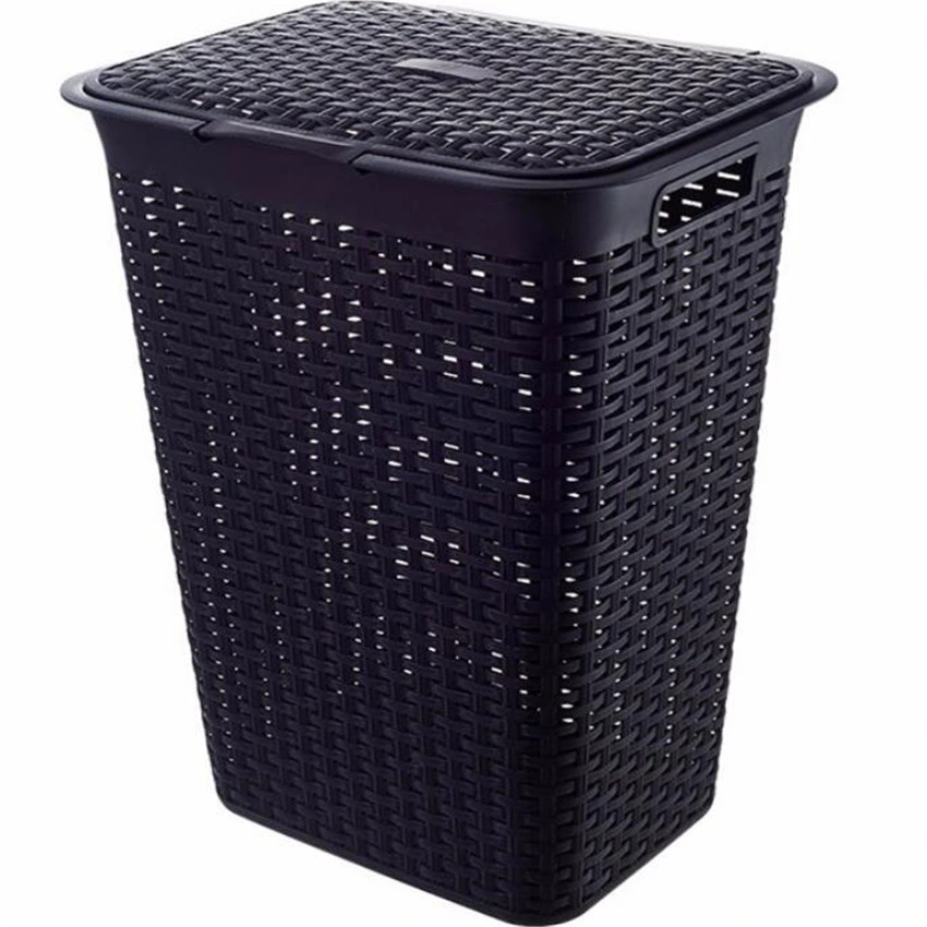 PP Rattan Laundry Basket Dirty Clothes Organizer Plastic Storage Basket