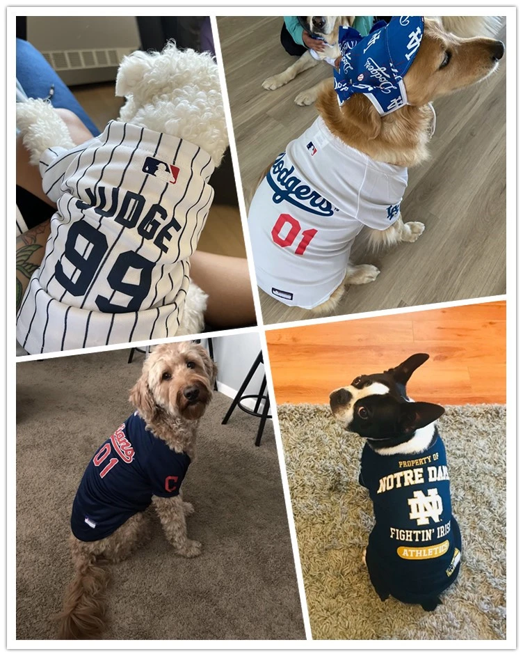 Großhandel Doggy Outfits Haustier Kleidung Mode Designer Sommer Baseball Shirt Bekleidung Haustiere Hundekleidung