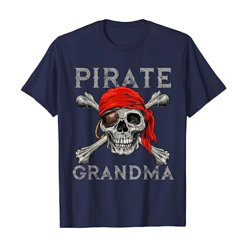 Pirate Shirt Jolly Roger Skull Crossbones Flag Hip Hop Streetwear Fashion Cotton T-Shirt