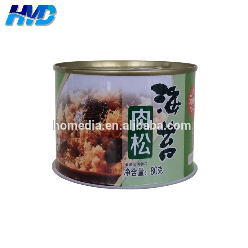 862# Empty Dried Meat Floss Food Tin Can with Sea Sedge Flavor