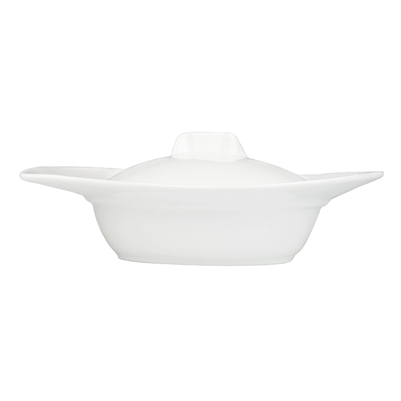 Cheep European Ceramic Soup Plate, White Porcelain Tureen