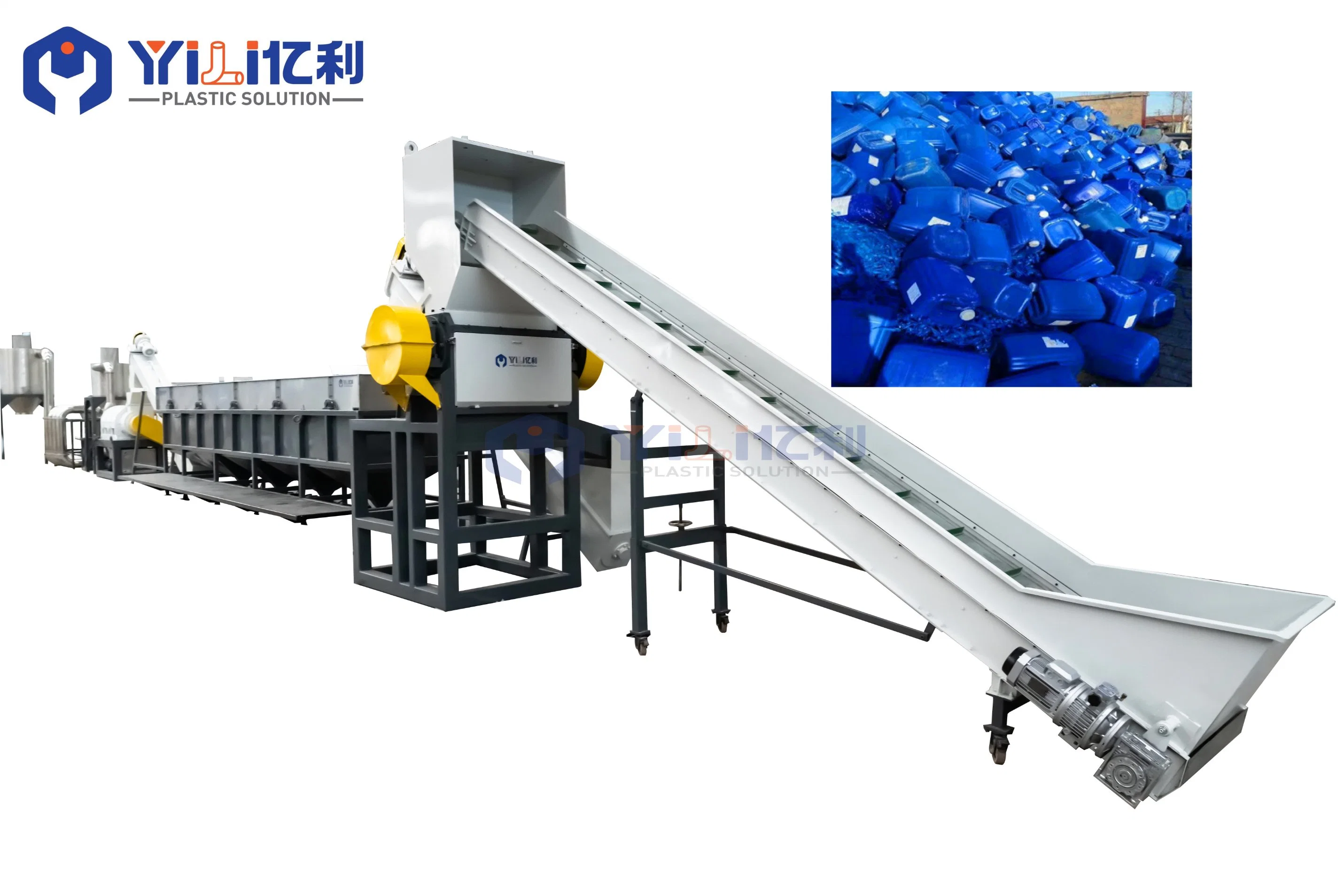 Waste Pet Bottles PP PE Film Bags Plastic Washing Crushing Recycling Machine