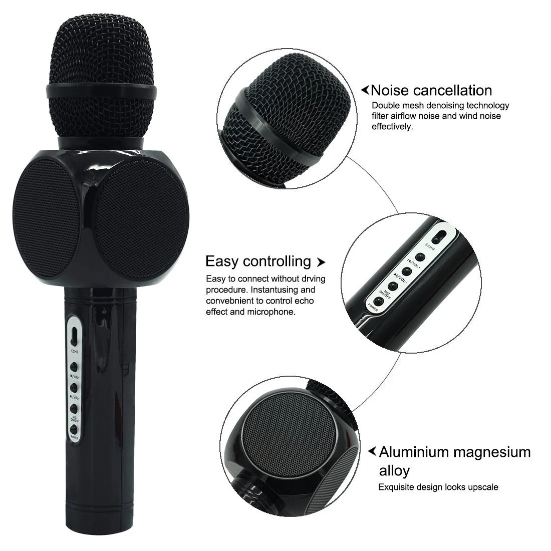 Wireless Karaoke Microphone Cable in Audio&Video Microphone Speaker