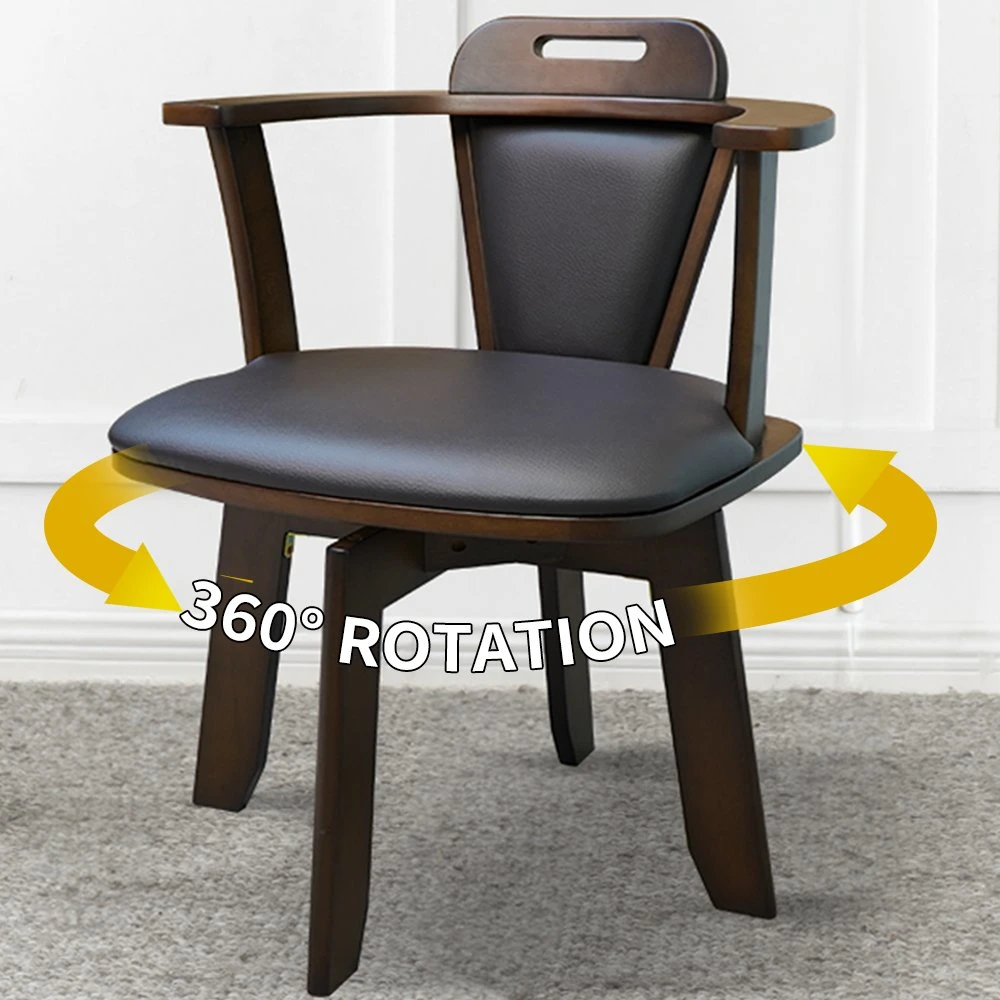 Chaise pivotante en bois massif Chaise de salle à manger Chaise de bureau Chaise de bureau