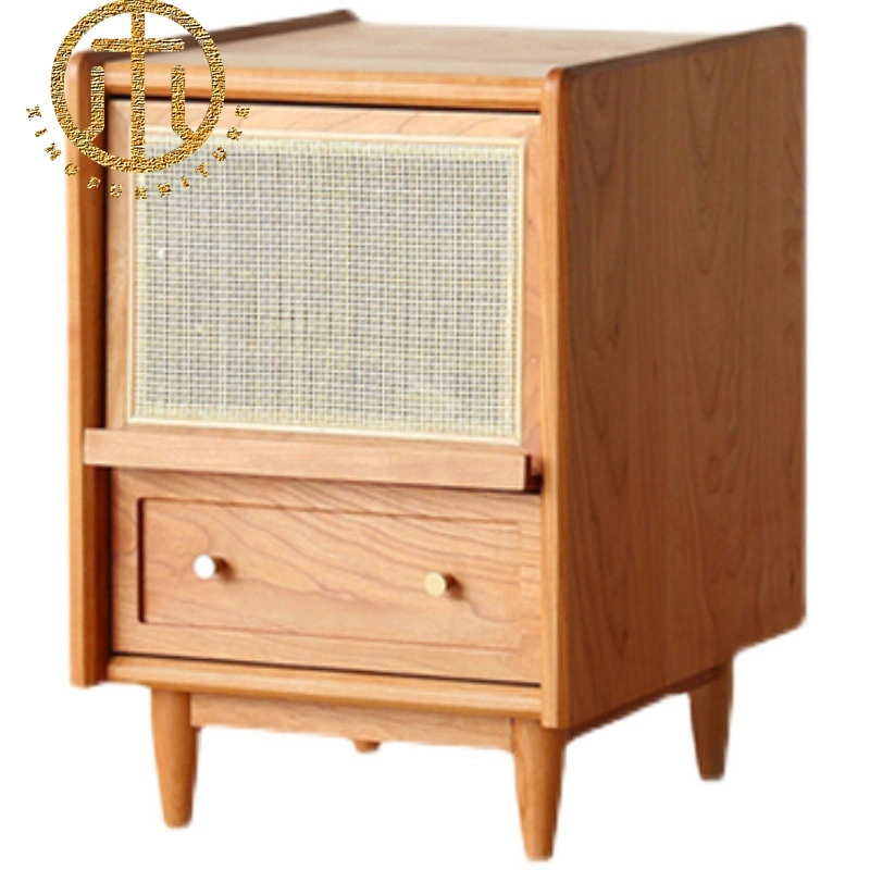 Japanese-Style Small Apartment Locker Rattan Customizable Living Room Nightstands