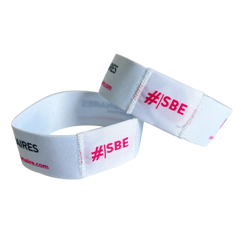 Custom Logo Design RFID Wristband with Woven Label for Event