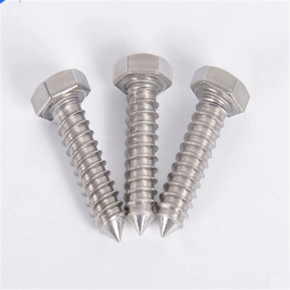 Hex Flange Face Cross Tapping Screw 304 Stainless Steel Wood Screws