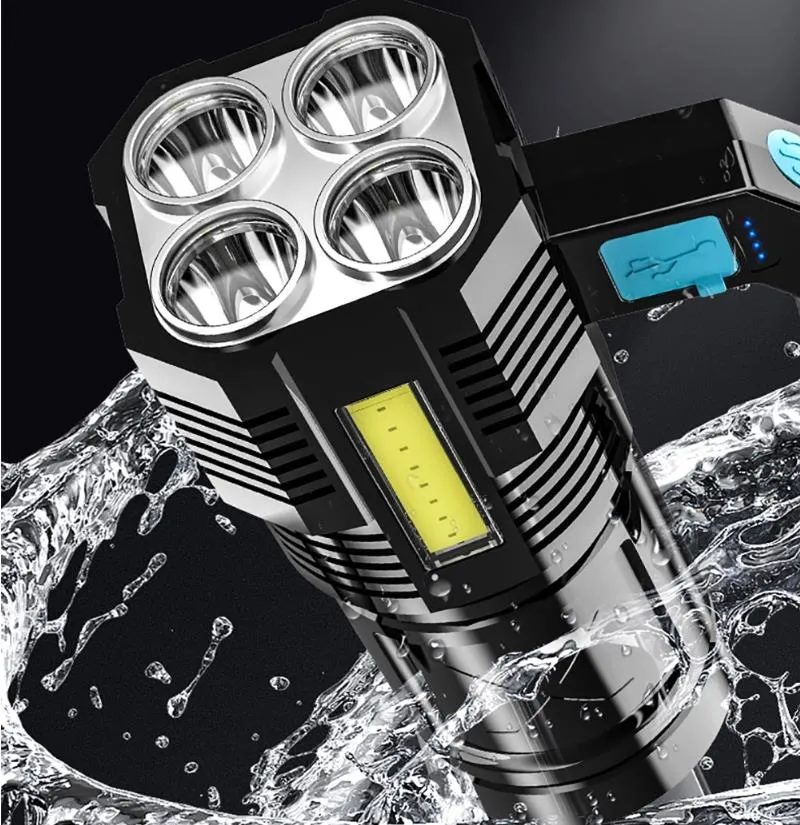 Factory Battery High Power Flashlight Lanterna 3W Long Range Price Rechargeable LED Torch