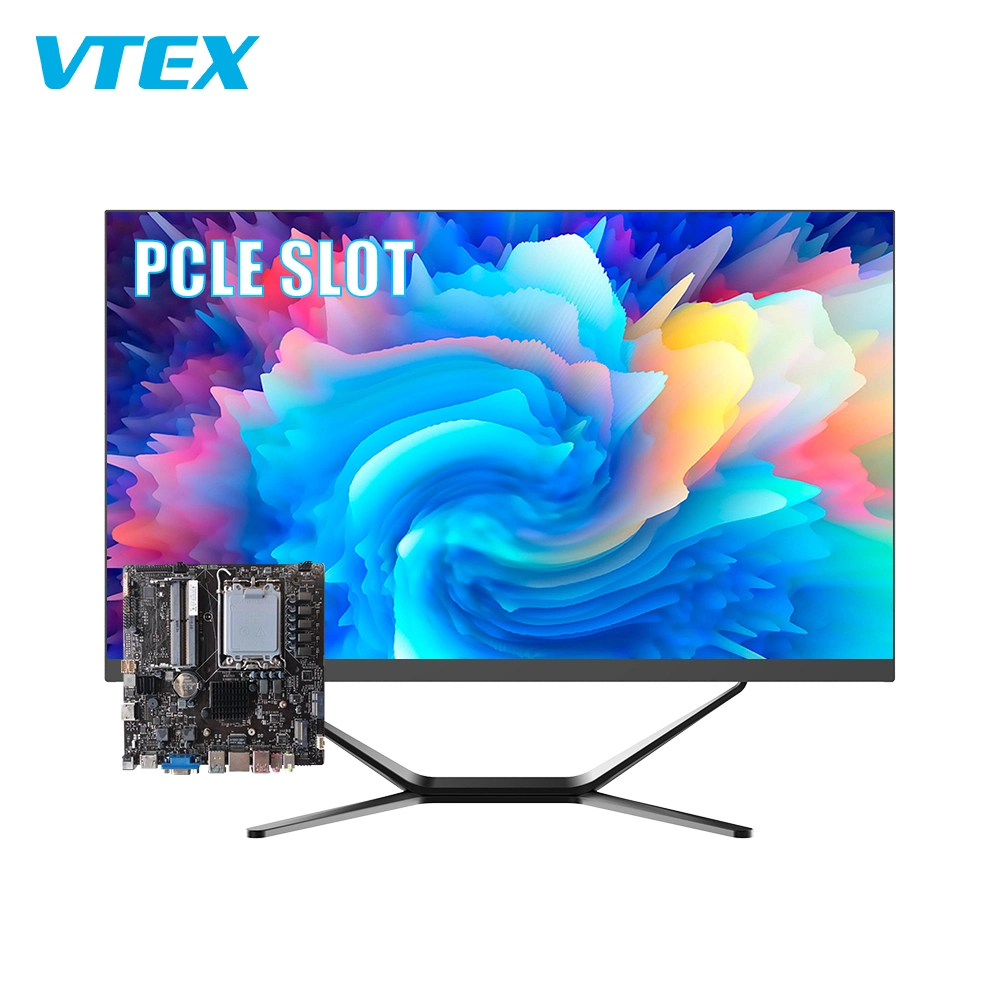 Vtex Slim todos os computadores multifuncional sem caixilho 23,6 23,8 27 32 polegada 16G I5 AIO PC Office jogo em casa tudo-em-um PC desktop com UPS PCIE