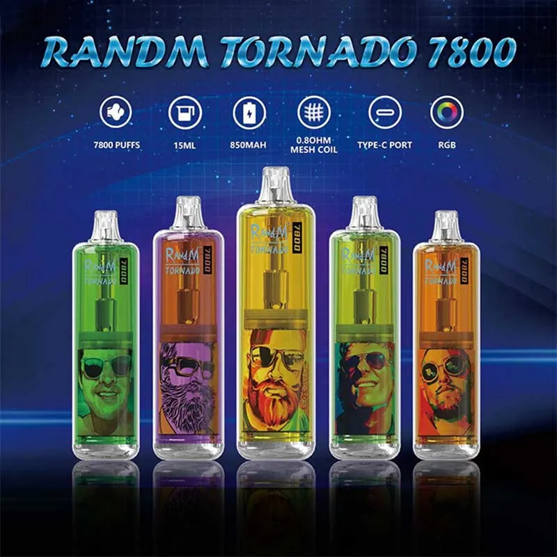 Randm Tornado 7800 Puff Bar Crystal Elux lápiz desechable VAPE Cartucho Atomizer VAPE