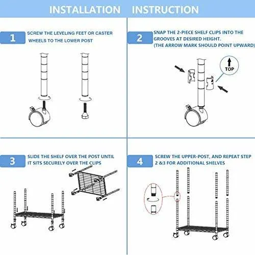 Four Wheels Multilayer Cart Heavy Duty Platform Wire Shelf Hand Trolley for Goods Carrying Succulents